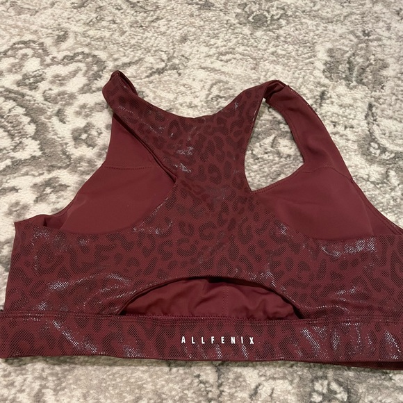 All Fenix Leopard Sports Bra in burgundy - Picture 2 of 4